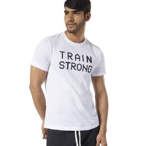 Reebok Graphic Series Train Strong T Shirt Herren - Weiß - DE 561-PGE